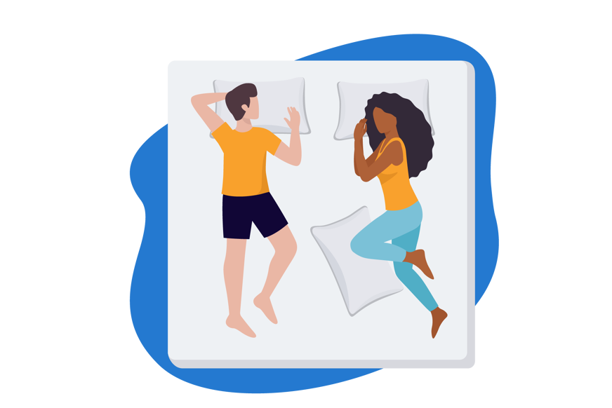 dessin position dormir en couple sans contact